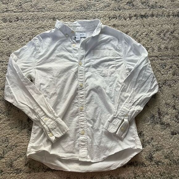 Boys Old Navy White Button Down Shirt - Picture 1 of 3